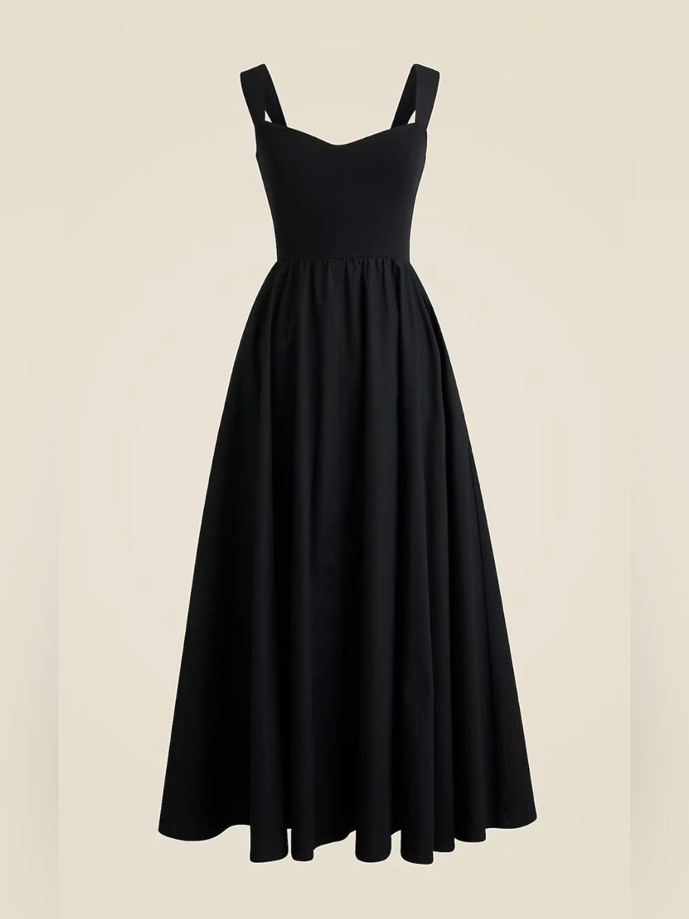 J. Crew Black Sleeveless Maxi Dress with Scoop Neck